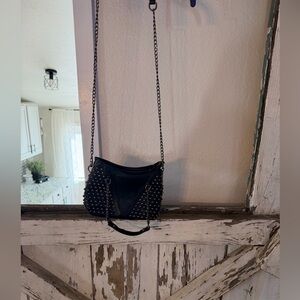 Adorable Black Studded Chain Strap Crossbody